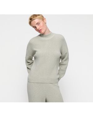 Organic Basics Soft Knit Mock Neck Pullover - Gray