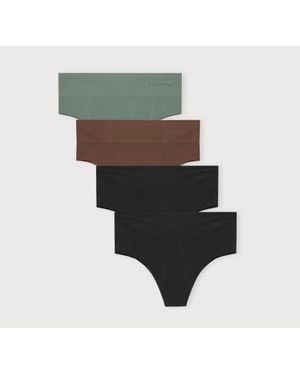 Organic Basics Smooth Thong 4-Pack - Black