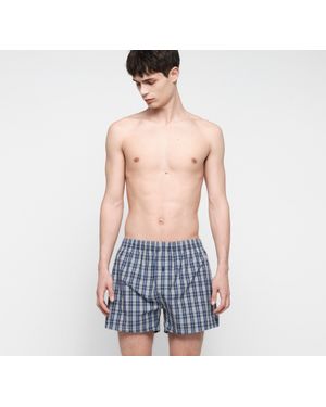 Organic Basics Core Icon Boxer Shorts 2-Pack Night Sky Check Night Sky - Blue