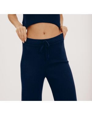 Organic Basics True Knit Wide Leg Pants - Blue