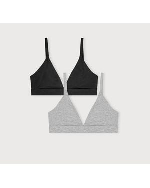 Organic Basics Core Triangle Bralette 2-Pack - Black