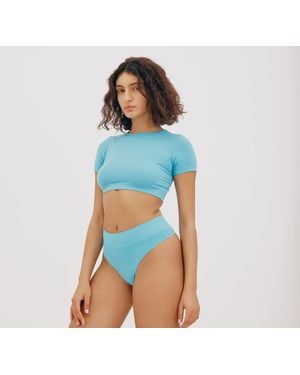 Organic Basics Smooth Crop Tee - Blue