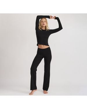 Organic Basics Pointelle Straight Leg Pants - Black