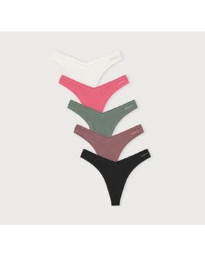 Organic Basics Flex Thong 5-Pack - Multicolor