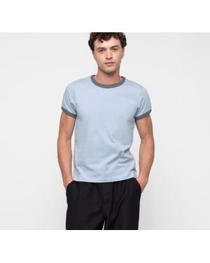 Organic Basics True Heavy Ringer Tee - Blue
