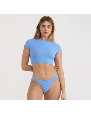 Organic Basics Swim Crop Tee - Blue