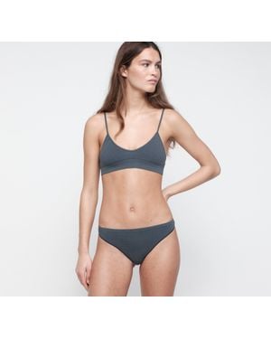 Organic Basics Seamless Waffle Triangle Bralette - Blue