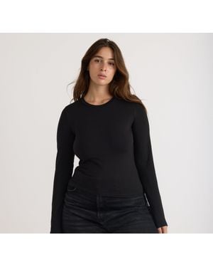 Organic Basics Everyday Regular Long Sleeve Tee - Black