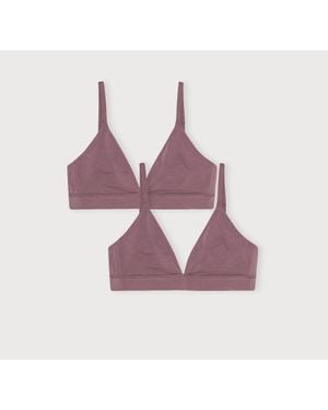 Organic Basics Core Triangle Bralette 2-Pack - Purple