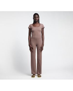 Organic Basics Pointelle Straight Leg Pants - Natural