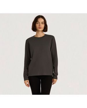 Organic Basics True Heavy Boxy Long Sleeve Tee - Gray