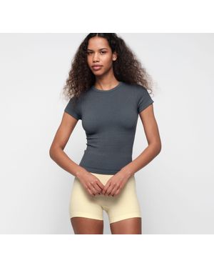 Organic Basics Seamless Waffle Tee - Blue