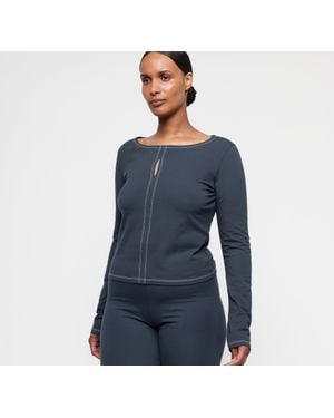 Organic Basics Core Cut-Out Long Sleeve - Blue