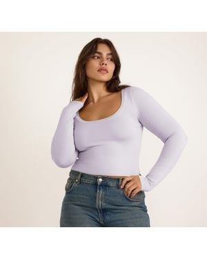 Organic Basics Everyday Scoop Neck Long Sleeve Tee - White