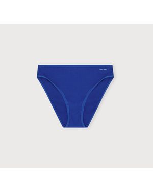 Organic Basics Core Rib High-Leg Briefs - Blue