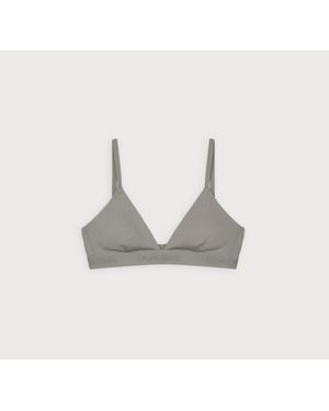 Organic Basics Core Rib Triangle Bralette - Gray