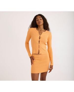 Organic Basics Soft Knit Rib Mini Skirt - Orange