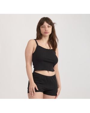 Organic Basics Pointelle Top - Black