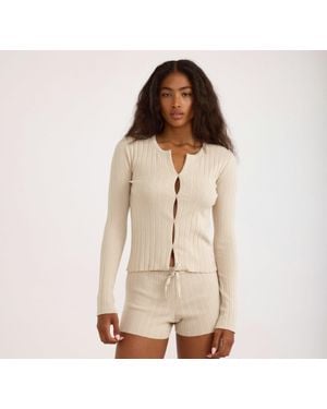 Organic Basics Soft Knit Rib Shorts - Natural