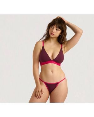 Organic Basics Core Play Triangle Bralette Fig Rasberry - Multicolor