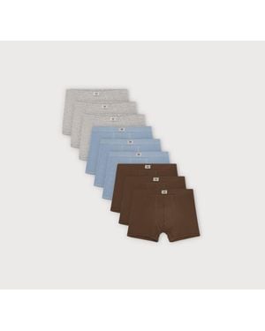 Organic Basics Core Icon Rib Trunks 9-Pack Melange Cloudy Walnut - Multicolor