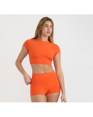 Organic Basics Swim Crop Tee - Orange