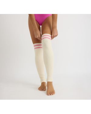 Organic Basics Soft Knit Rib Leg Warmer Soft Vanilla Tulip - Brown