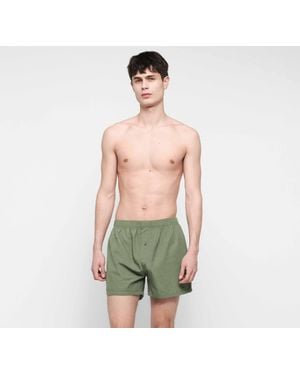 Organic Basics Core Icon Boxer Shorts 2-Pack Sage Check Sage - Green