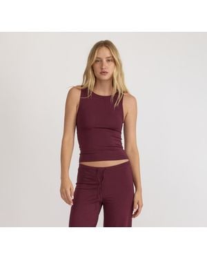 Organic Basics Everyday Boat Neck Top - Red