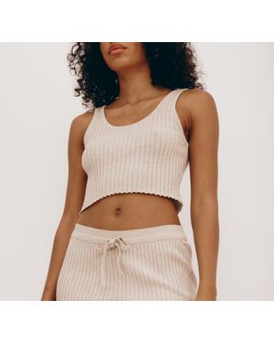 Organic Basics True Knit Crop Tank Top - Blue