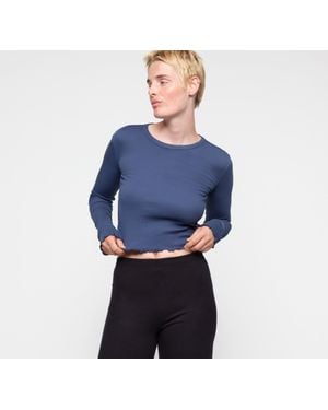 Organic Basics Core Rib Long Sleeve - Blue