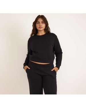 Organic Basics Weekend Crop Crewneck - Black