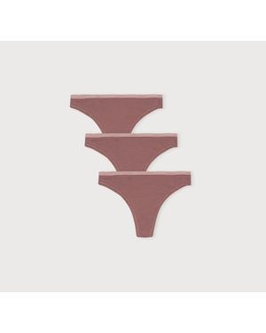 Organic Basics Core Thong 3-Pack - Purple