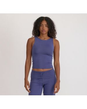 Organic Basics Everyday Boat Neck Top - Blue