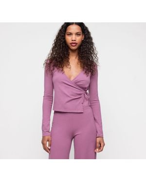 Organic Basics Everyday Wrap Top - Purple