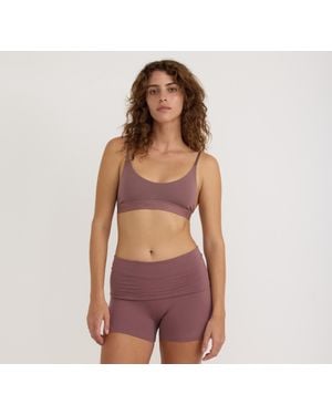 Organic Basics Flex Foldover Shorts - Purple