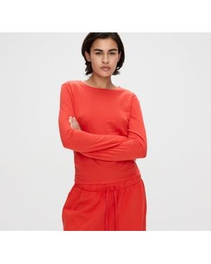 Organic Basics True Sheer Long Sleeve - Red