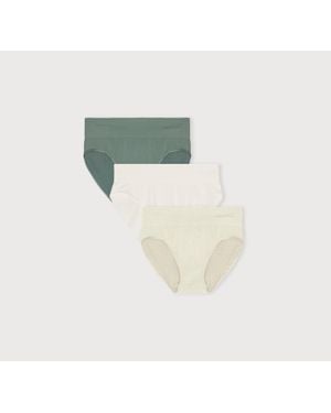 Organic Basics Smooth High-Leg Briefs 3-Pack Light Jade Off Seaweed - Green