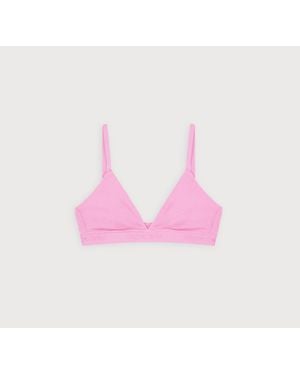 Organic Basics Core Rib Triangle Bralette - Pink