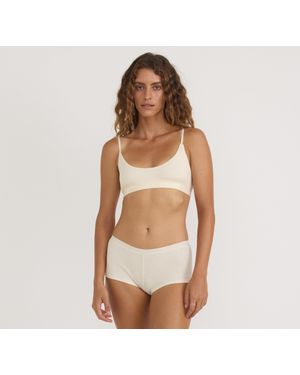 Organic Basics Core Rib Open Back Scoop Bralette - Brown