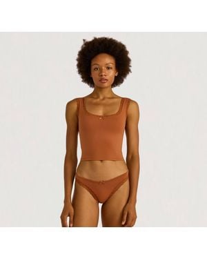 Organic Basics Flex Lace Tank Top - Brown