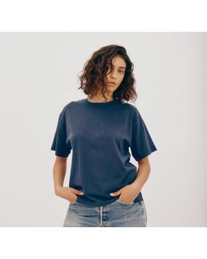 Organic Basics True Boxy Tee - Blue