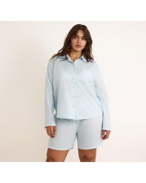 Organic Basics Core Sleep Poplin Shorts - Blue