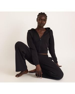 Organic Basics Weekend Crop Zip Hoodie - Black