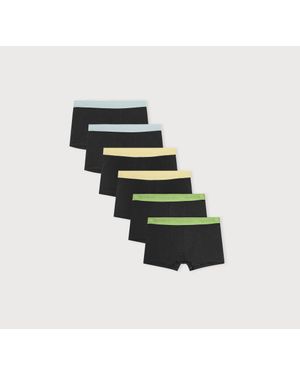 Organic Basics Core Play Trunks 6-Pack Dewdrop Light Lemon Artichoke - Multicolor