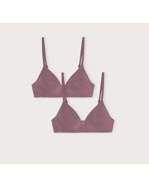 Organic Basics Core Wireless Plunge Bra 2-Pack - Purple