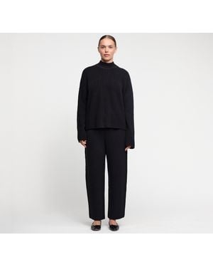Organic Basics Soft Knit Barrel Leg Pants - Black