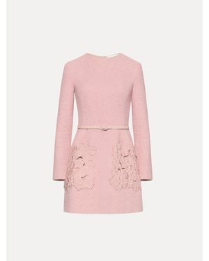 Oscar de la Renta Cherry Blossom Cutout Tweed Dress - Pink