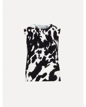 Oscar de la Renta Cowhide Printed Tank - White