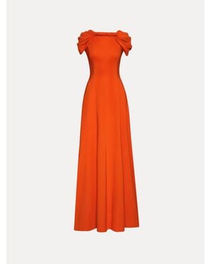 Oscar de la Renta Twist-Detailed Cady Gown - Orange